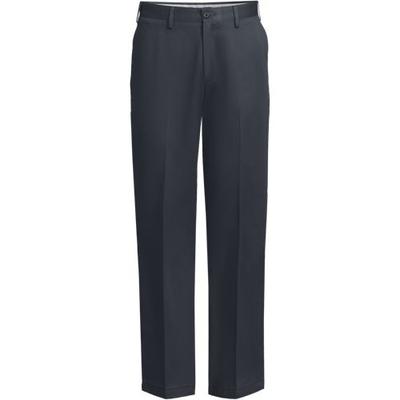 Flat Front Non-iron Chinos, Traditional Fit, Men, size: 42, regular, Grey, Cotton, by Lands' End