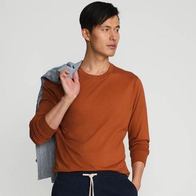 Tall Super-T Long Sleeve T-shirt, Men, size: 46-48, big and tall, Orange, Cotton, by Lands' End
