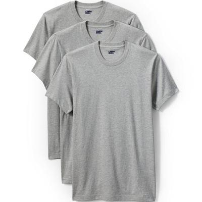 Tall Crew Neck Vest - 3-pack, Men, size: 46-48, big and tall, Grey, Cotton, by Lands' End