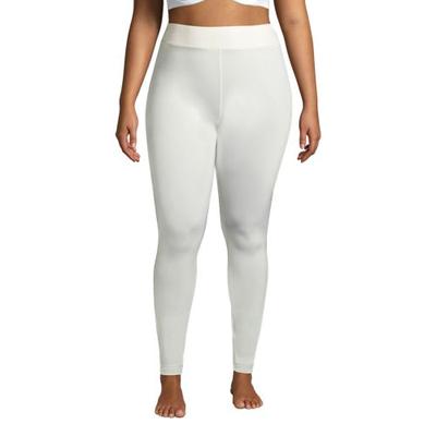 Stretch Thermaskin Thermal Long Johns, Women, size: 20-22, plus, Ivory, Poly-blend, by Lands' End