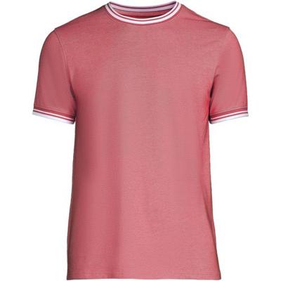 Soft Piqué T-shirt, Men, size: 38-40, regular, Pink, Cotton-blend/Poly-blend, by Lands' End