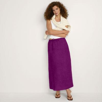 Drawstring Linen Skirt, Women, size: 8, regular, Purple, Linen, by Lands' End