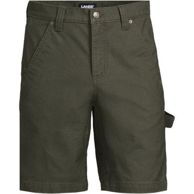 Stretch Canvas Carpenter Shorts, Men, size: 42, regular, Green, Cotton, by Lands' End
