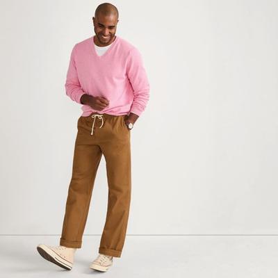 Relaxed Chino Deck Trousers, Men, size: M 32, regular, Brown, Spandex/Cotton-blend, by Lands' End