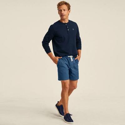Super-T Henley Long Sleeve T-shirt, Men, size: 46-48, regular, Blue, Cotton, by Lands' End