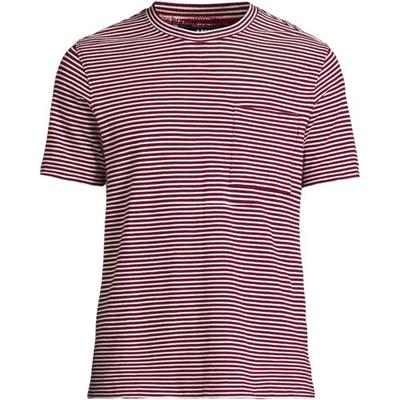 Cotton/Linen T-shirt, Men, size: 50-52, regular, Red, Cotton/Linen, by Lands' End