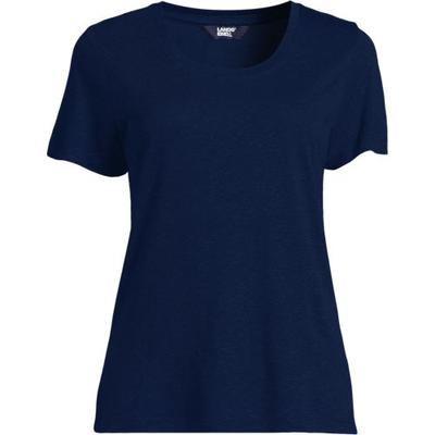 Viscose/Linen T-shirt, Women, size: 16-18, petite, Blue, by Lands' End