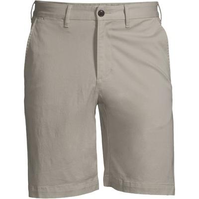Stretch Chino Shorts, Men, size: 35, regular, Grey, Cotton-blend, by Lands' End
