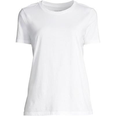 Supima Short Sleeve Crew Neck T-shirt, Women, size: 24-26, plus, White, Cotton, by Lands' End