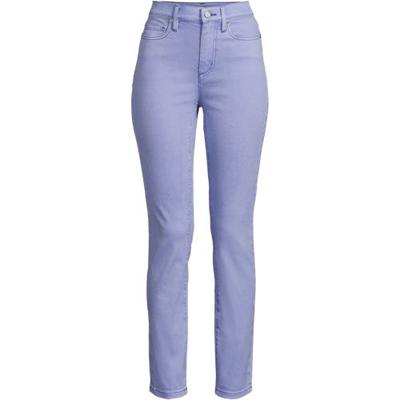 Slim Leg Ankle Jeans, High Waisted, Women, size: 14/16, petite, Purple, Spandex/Cotton-blend/Poly-blend, by Lands' End