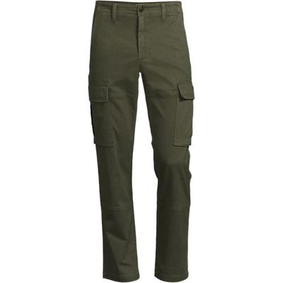 Everyday Stretch Cargo Trousers, Straight Fit, Men, size: 32 34, regular, Green, by Lands' End