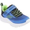 Sneaker SKECHERS "MICROSPEC ADVANCE", Kinder, Gr. 24, blau, Lederimitat, Textil, sportlich, Schuhe, Babyschuh mit zusätzlichem Gummizug, Größenschablone zum Download