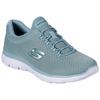 Slip-On Sneaker SKECHERS "SUMMITS", Damen, Gr. 37, blau (türkis), Textil, sportlich, Schuhe Sneaker, Freizeitschuh, Halbschuh, Schlupfschuh mit komfortabler Innensohle