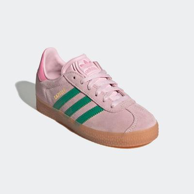 Sneaker ADIDAS ORIGINALS "GAZELLE KIDS", Gr. 30, clpink, cougrn, blipnk, Leder, Synthetik, sportlich, Schuhe Image