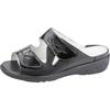 Pantolette WALDLÄUFER "KARA", Damen, Gr. 8,5 (42,5), schwarz, Nappaleder, Lackleder, unifarben, glänzend, Basic, Schuhe, mit zwei Klettverschlüssen, K-Weite