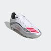 Fußballschuh ADIDAS PERFORMANCE "F50 MESSI LEAGUE MULTI-GROUND E KINDER", Gr. 34, cloud weiß, lucid rot, silber metallic, Synthetik, sportlich, Schuhe