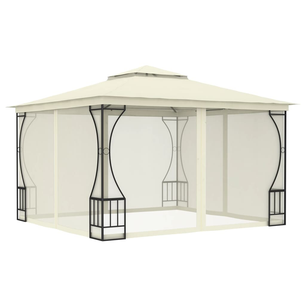 vidaXL Pavillon mit Netz 300x300x265 cm Creme Image