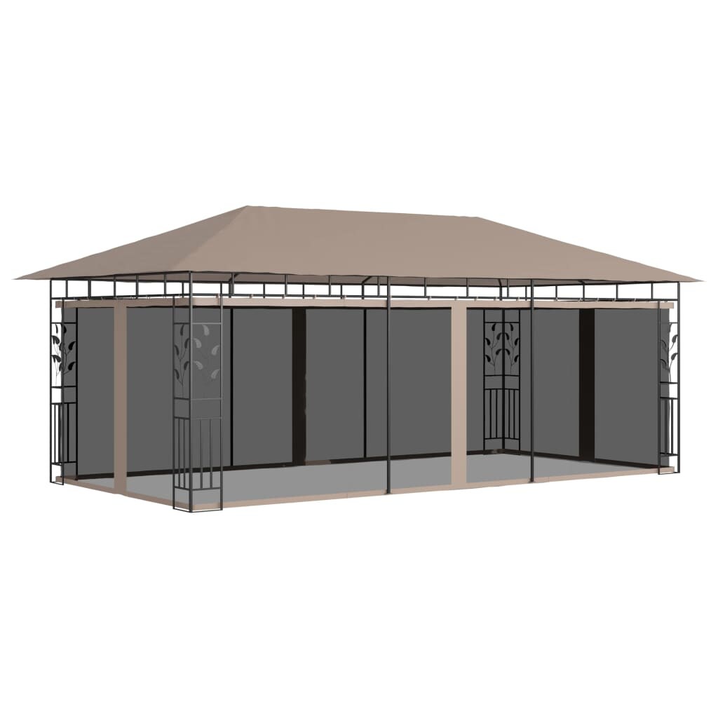 vidaXL Pavillon mit Moskitonetz 6x3x2,73 m Taupe 180 g/m² Image