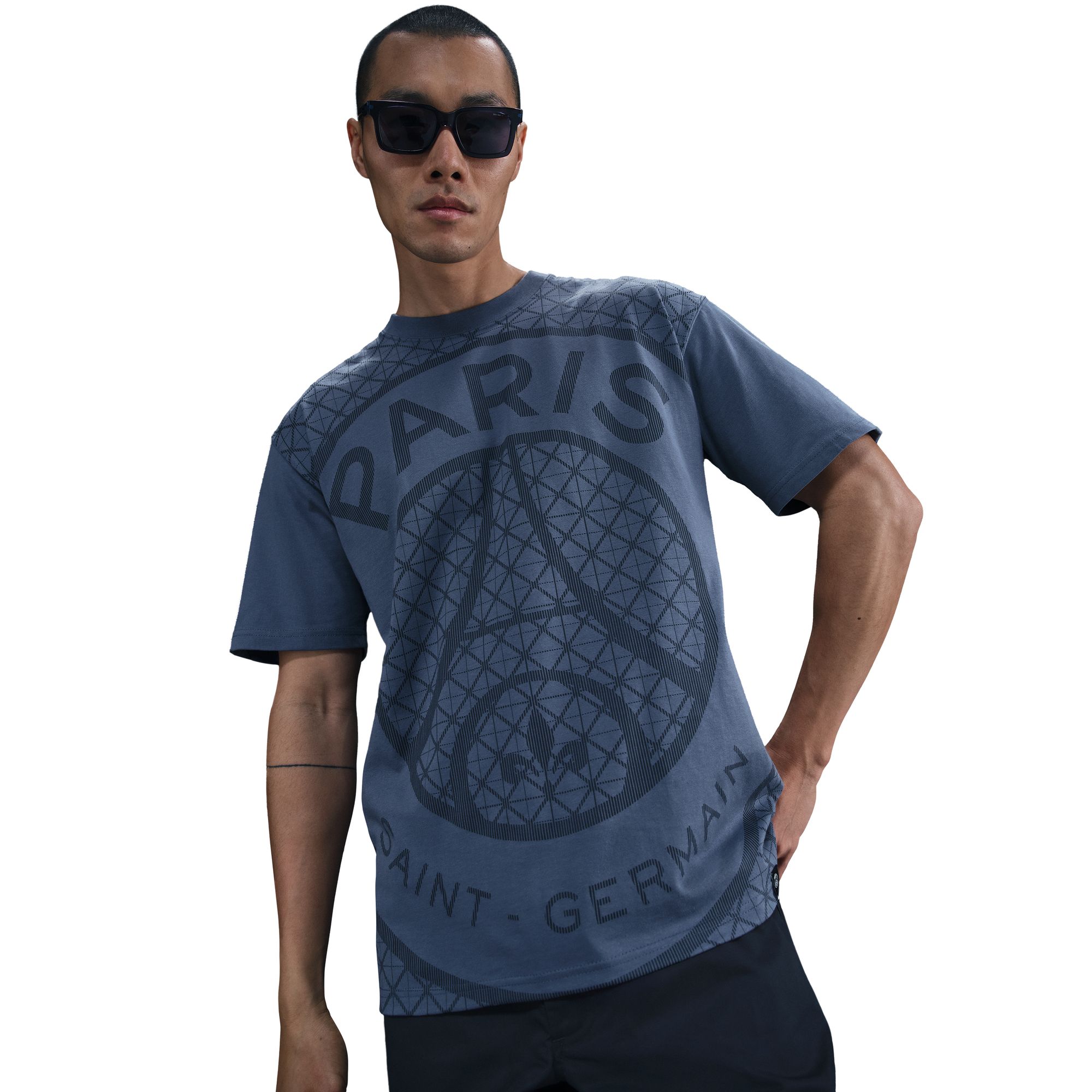 PSG Nike Essential Print T-Shirt - Diffusblau Image