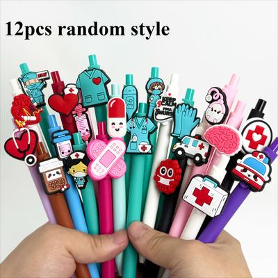 TEMU 12/20pcs Medical Series Retractable Ballpoint Pens, Doctor Pen, Nurse Pen, Pen With Black Ink, Signature Writing Pen For Colleagues And Team , Stationery Gifts In Random Styles Image