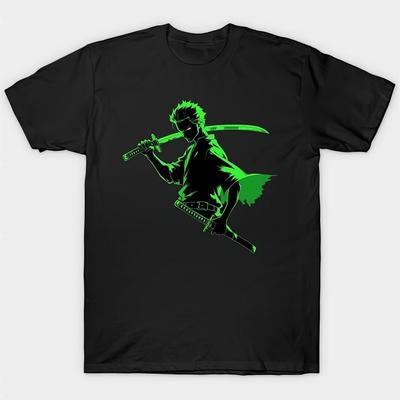 TEMU Men's Anime Graphic T-shirt - 220gsm Heavyweight 100% Cotton Regular Fit Short Sleeve Tee With - Print, Casual Anime Fan Apparel For All Sizes Image
