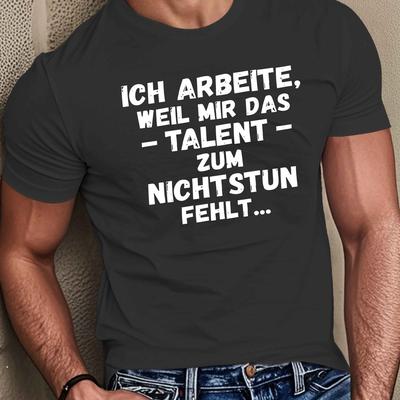 TEMU Funny German Men's Short Sleeve T-shirt Summer T-shirt Top Image