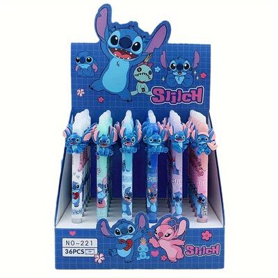 TEMU 36pcs Erasable Pen Blue Resin Press Pen 0.5mm Cartoon Writing Pen Student Learning Stationery Prize Image