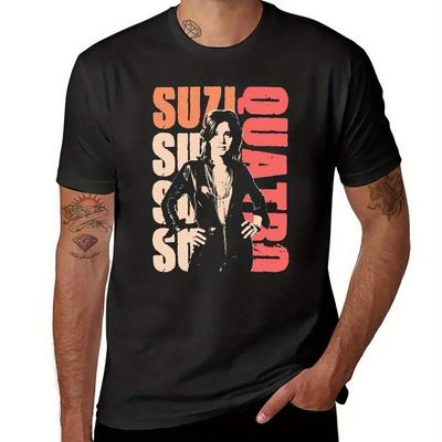 TEMU Graphic T-shirt For Men - Retro With & Orange Lettering, Black Short Sleeve Round Neck Tee, Regular Fit Machine Washable Casual Wear, Apparel, Celebrity Inspired Shirt, Durable Print Quality Image