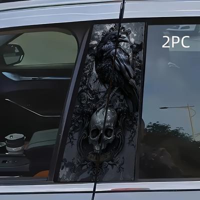 TEMU 2pcs Vinyl Car Door - Easy To Apply & Remove, Waterproof Scratch-resistant Decal With Intricate For Decoration Image