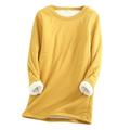 Tops for Women Trendy Lace Puff Sleeve Top Turtleneck Ladies Women Thermal Shirts V Neck Baseball Shirts Casual Tee Thermal Layer Shirt Knit Tops plus Size Long Sleeve Too 3 Quarter Yellow XL