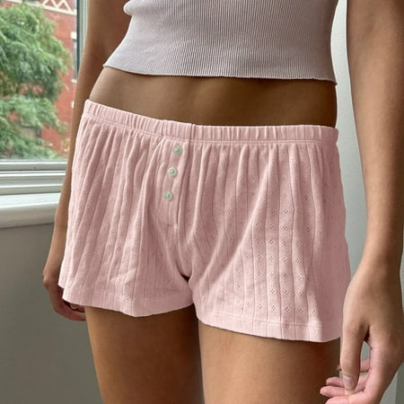 Womens Pajama Shorts Low Waist Striped Shorts Cute Floral Pj Shorts Bottoms Comfy Sleep Shorts Womens Cargo Shorts for Summer Womens Soccer Shorts Leather Shorts for Women High Waist Shorts Swimsuits