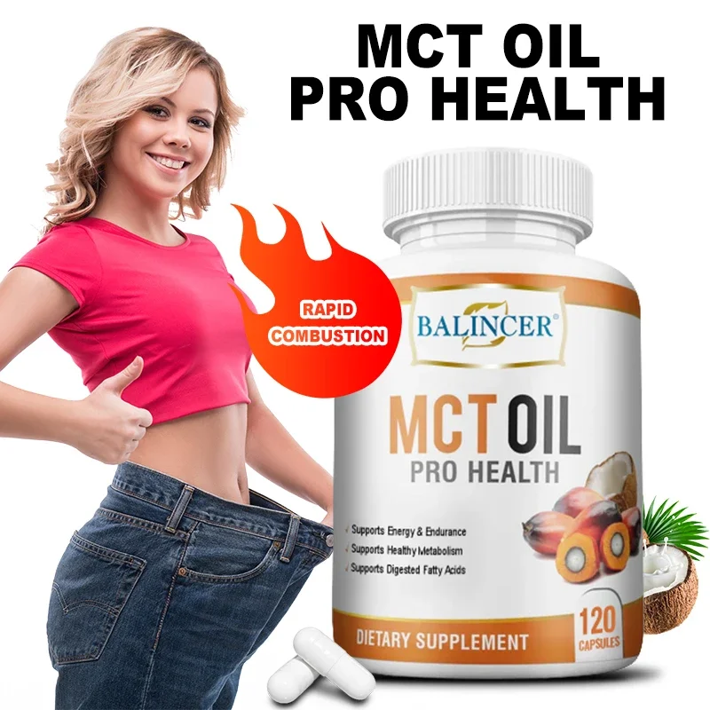 MCT Oil Capsules - Healthy Natural Fatty Acids, Boost Metabolism, Support Digestive Fatty Acids, Boost Energy and Endurance