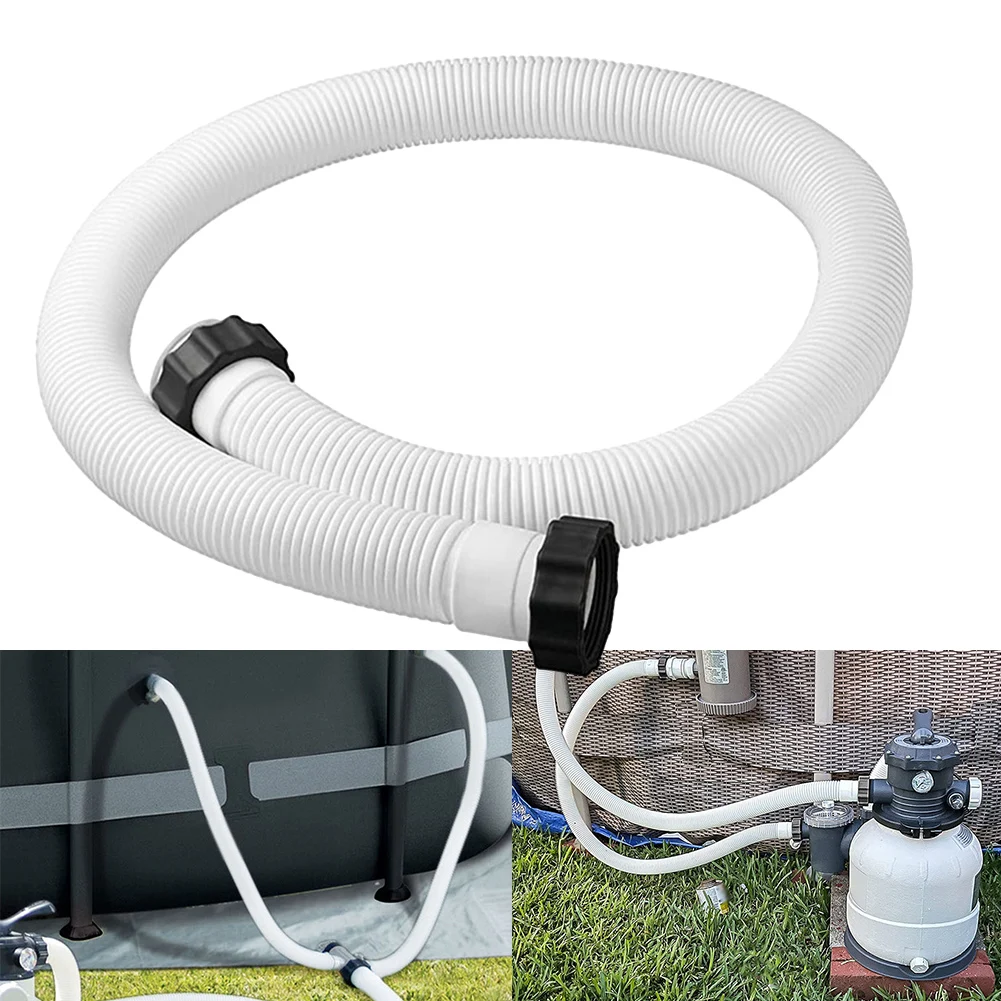 Tuyau de pompe de piscine pour piscines Intex à côtés souples 59 pouces 29060E, tuyau de remplacement de pompe de piscine, accessoire blanc, jeu de tuyaux et d'écrous pour pompe