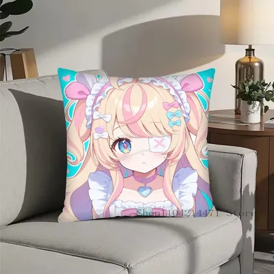 1pc Erste Virtuelle Anker K-Kizuna AI Kissen Fall Platz Schlafzimmer Sofa Freizeit Komfort Kissen Auto Wohnzimmer Hause dekoration Image