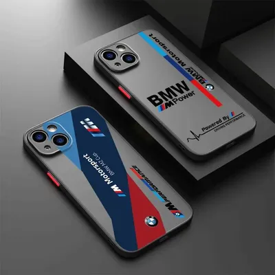 B-M-W Luxury Car Brand Black Edge Shell Case for Apple iPhone XR 14 13 Pro SE 16e 12 Mini 15 Pro Max 16 Pro 7 8 SE 11 Pro Max 6s