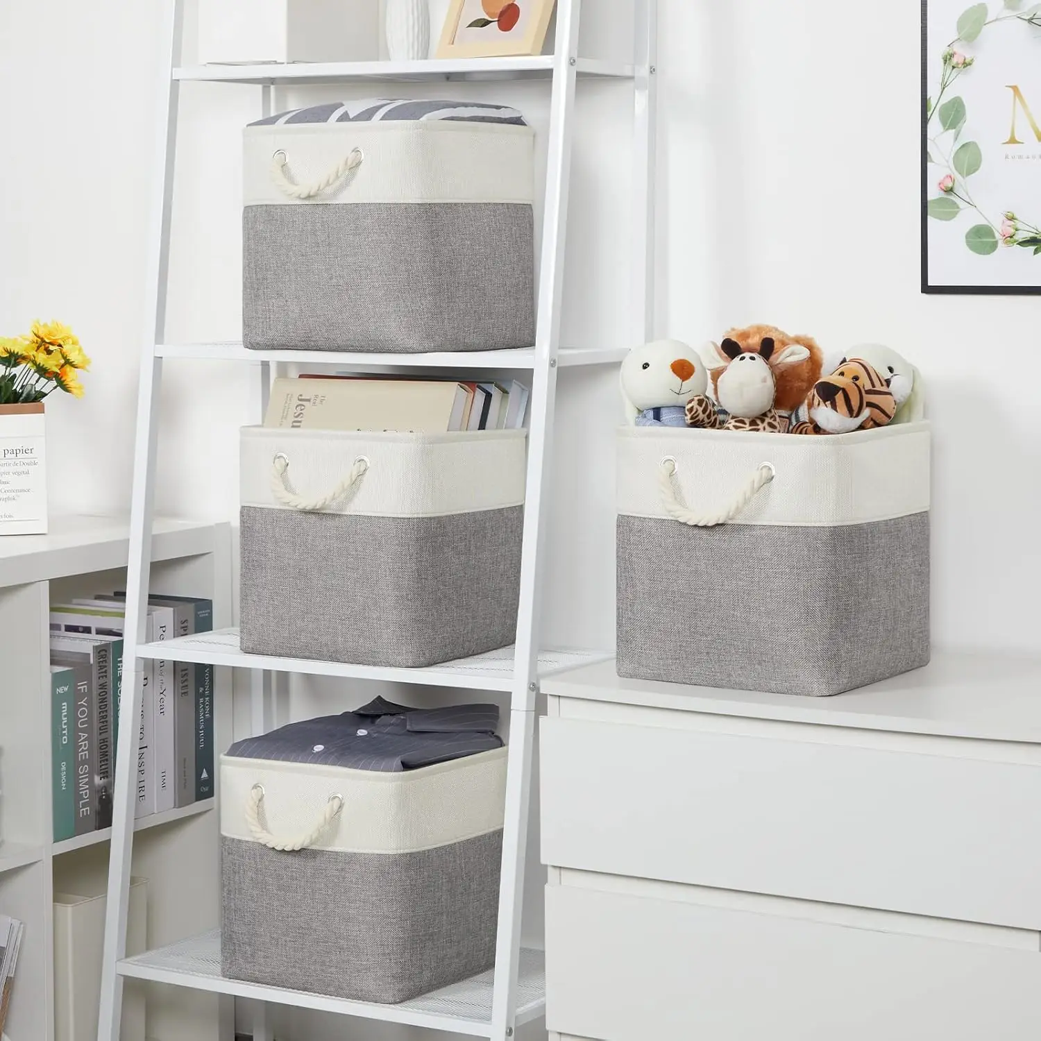 Würfel-Aufbewahrungsbehälter, 11 x 11, Stoff-Aufbewahrungskörbe, Aufbewahrungswürfel, Körbe für Geschenk, leer, Würfel-Organizer, Behälter, Stoffkorb Image