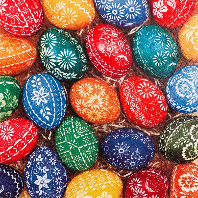 Home Fashion, Hand Crafted Eggs, Lunch-Servietten aufgefaltetes Maß 33 cm x 33 cm, im Viertelfalz, 20 Stück pro Pack Image