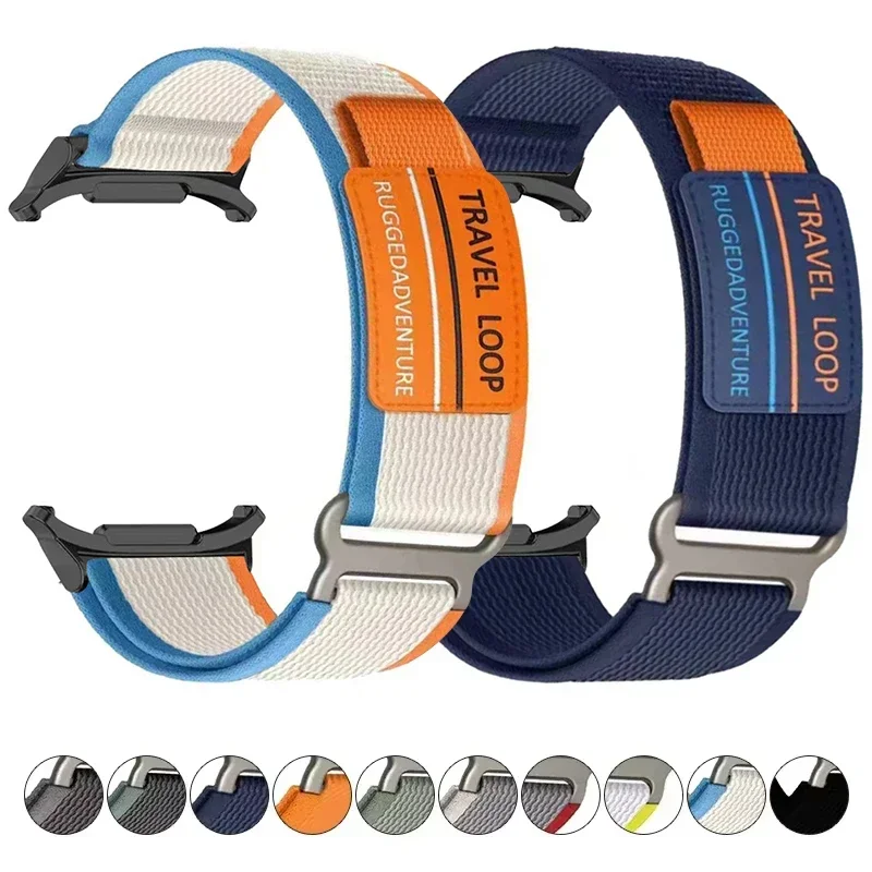 Nylon-Reiseschlaufenarmband für Samsung Galaxy Watch 7 Ultra 47 mm Herren-Sportarmband für Galaxy 7 47 mm Ultra, ohne Lücken, gebogenes Ende Image