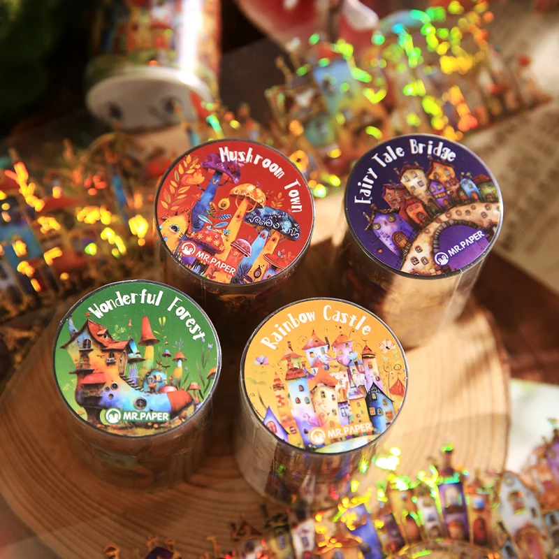 2 Rollen Märchenkorridor Serie Handbuch Material Abdeckband DIY Scrapbook Fotorahmen Album Tagebuch Kalender Grußkarte Image