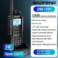 Baofeng Dm 1701 Walkie Talkie digitale a lungo raggio Dual Mode DMR Analogico aperto Gd77 Slot doppio tempo Livello 1 +2 Radio Dmr 1801UV