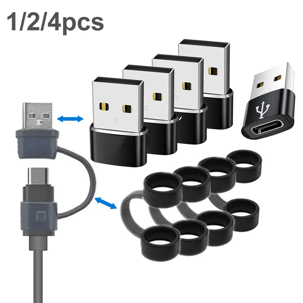 1/2/4Pcs USB C Adapter Typ C Zu USB 2,0 Adapter für Telefon Männlich Zu Weiblich USB C Konverter USB Typ-C Konverter für PC Laptops Image