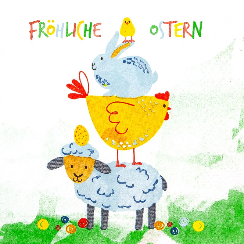 Home Fashion, Fröhliche Ostern, Lunch-Servietten aufgefaltetes Maß 33 cm x 33 cm, im Viertelfalz, 20 Stück pro Pack Image