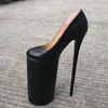 Olomm Neue Frauen Plattform Pumpen 30 cm Heels Pumps Sexy Dünne High Heels Pumps Runde Kappe Schwarz Nachtclub Schuhe Frauen UNS Größe 5-15