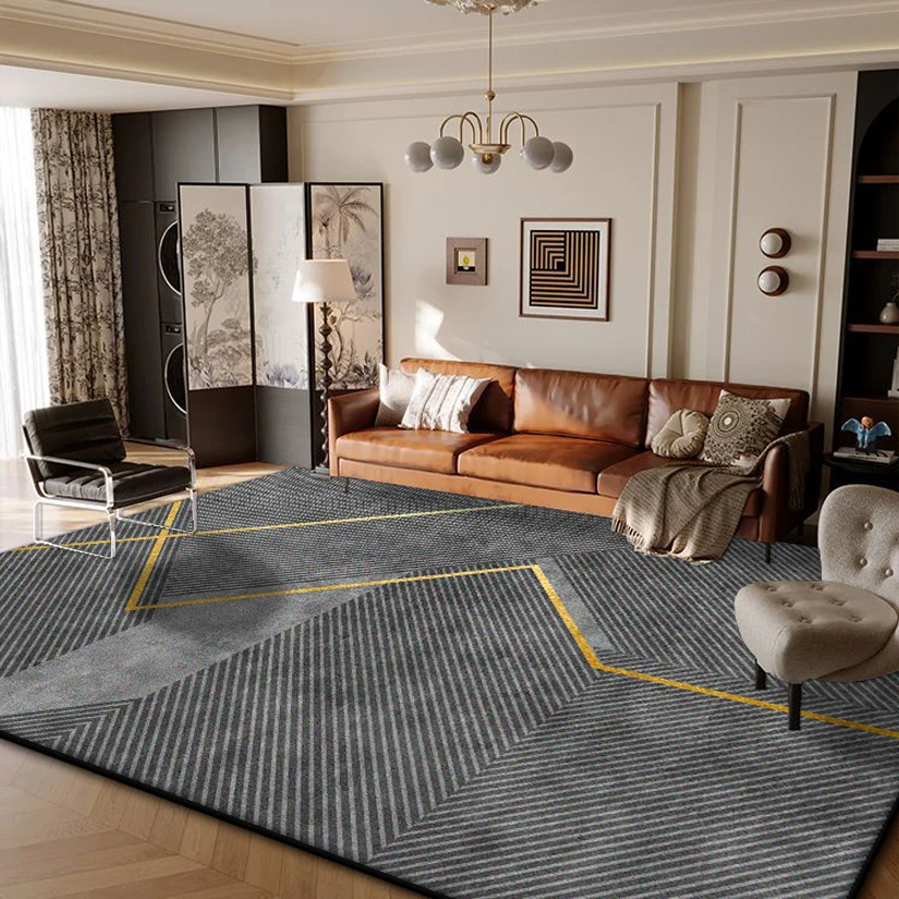 Nordic Geometrische Teppich für Wohnzimmer Dekoration Gery Große Teppiche Wohnkultur Schlafzimmer Küche Lounge Teppich Rutschfeste Fußmatten Image