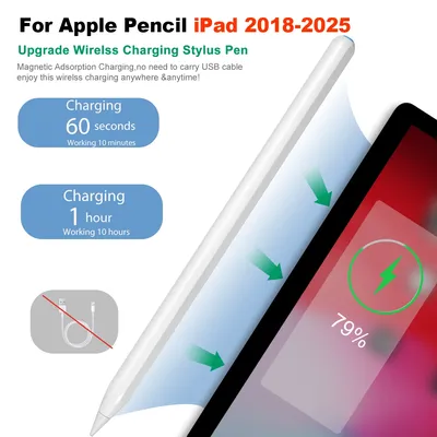 Minisopuru For Apple iPad Pencil with Wireless Magnetic Charging iPad Pencil Pen for iPad Air 4 5 th iPad Pro 2018-2025 Accessor