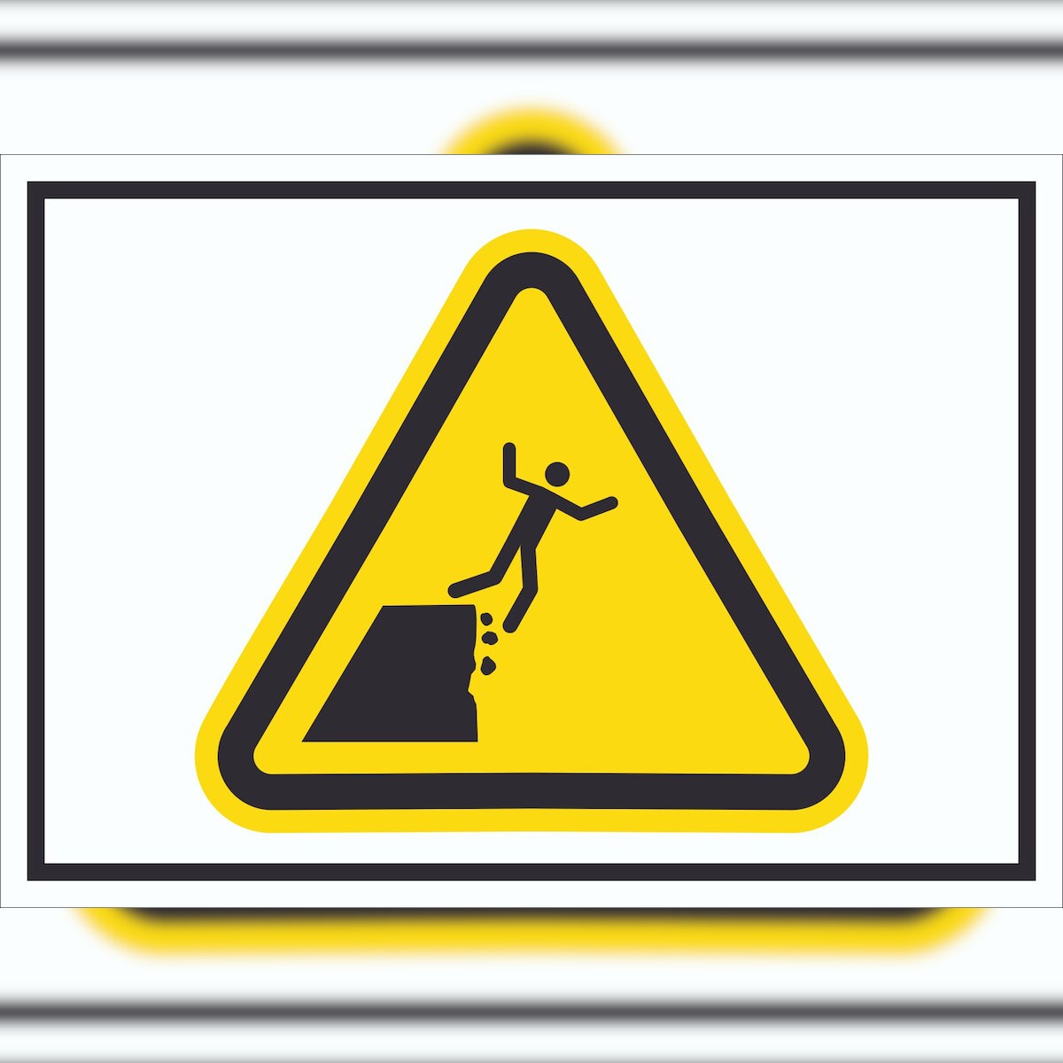 HB-Druck Schild Warnung instabile Klippenkante Symbol A1 (594x841mm) Image