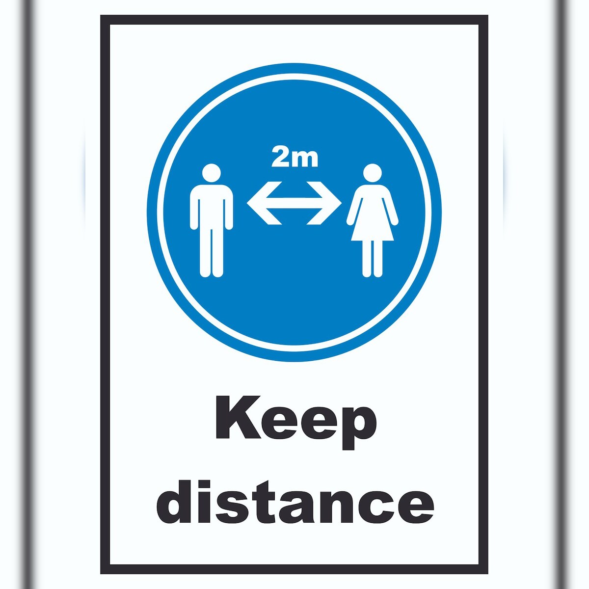 HB-Druck Keep distance Symbol und Text Schild A1 Rückseite selbstklebend Image