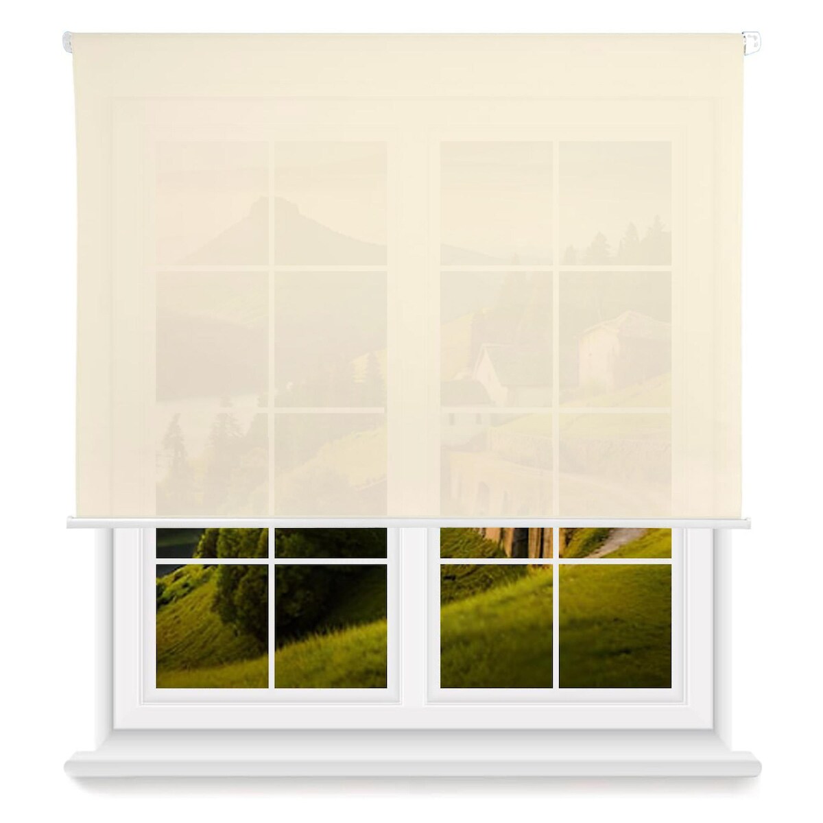 WellHome - Lichtdurchlässiges Polyester-Rollo 180 x 120 cm (Breite x Höhe) Beige Image