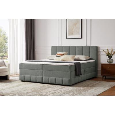 Boxbett HOME AFFAIRE "Likely inkl. Bettkasten, Liegefläche 180x200 cm, in Boxspring-Optik", grau, B:194cm L:213cm, Komplettbetten, inkl. Topper, erhältlich in verschiedenen Farben Image