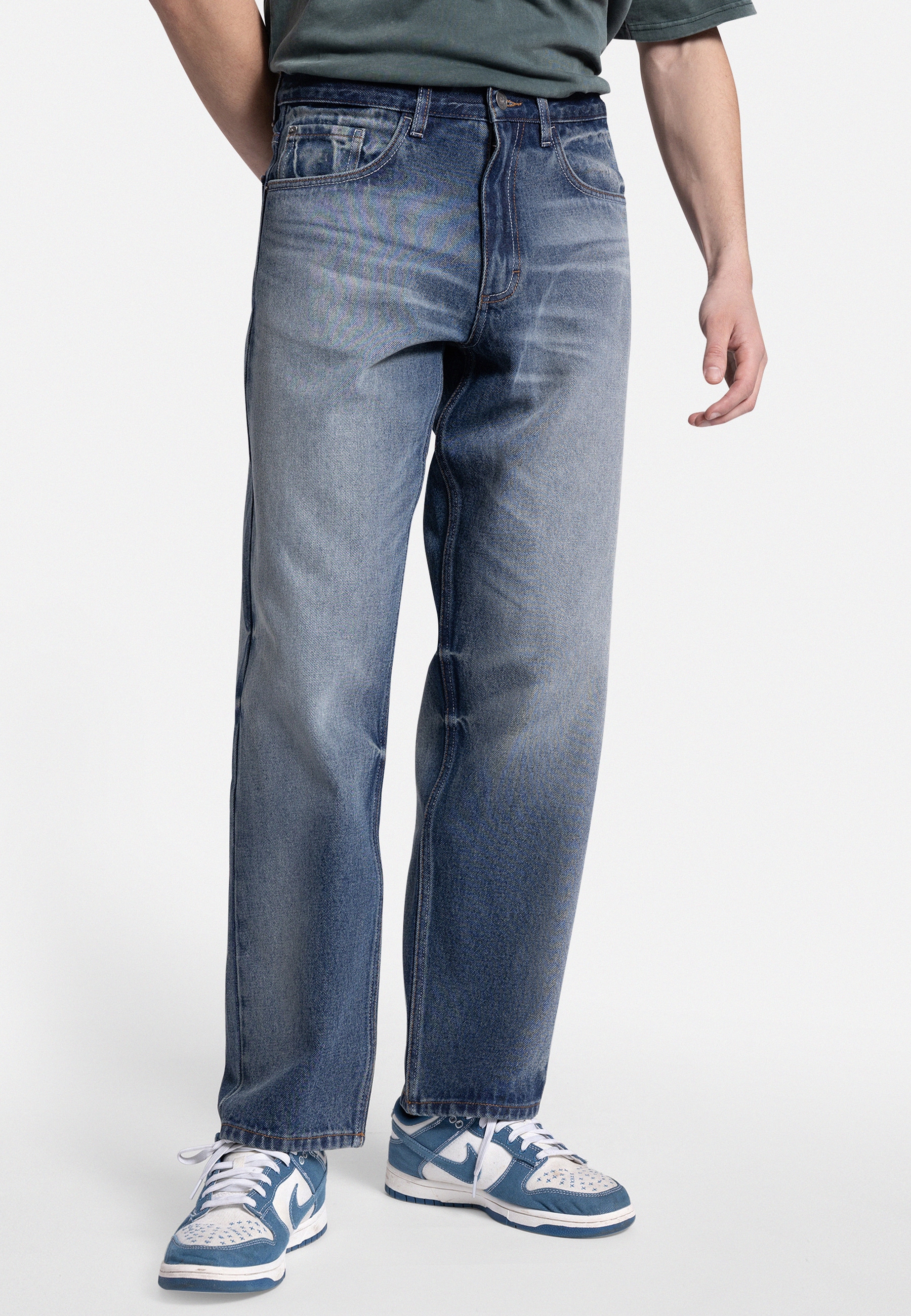 Regular-fit-Jeans REDEFINED REBEL "Redefined Rebel Jeans RRTokyo Jeans LOOSE FIT", Herren, Gr. 30, Länge 32, blau (vintage blau), Jeans, 100% Baumwolle, Jeans